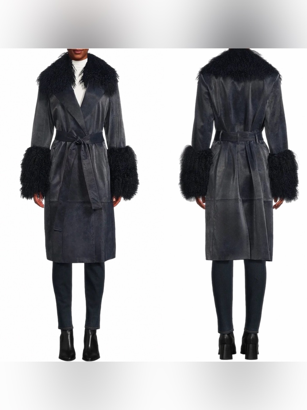 Kobi Halperin Shearling-Trim Coat. NWT
